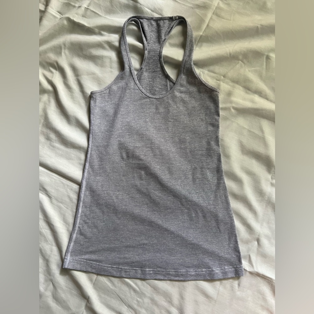 Lululemon Cool Racerback Striped White/Black Size 6